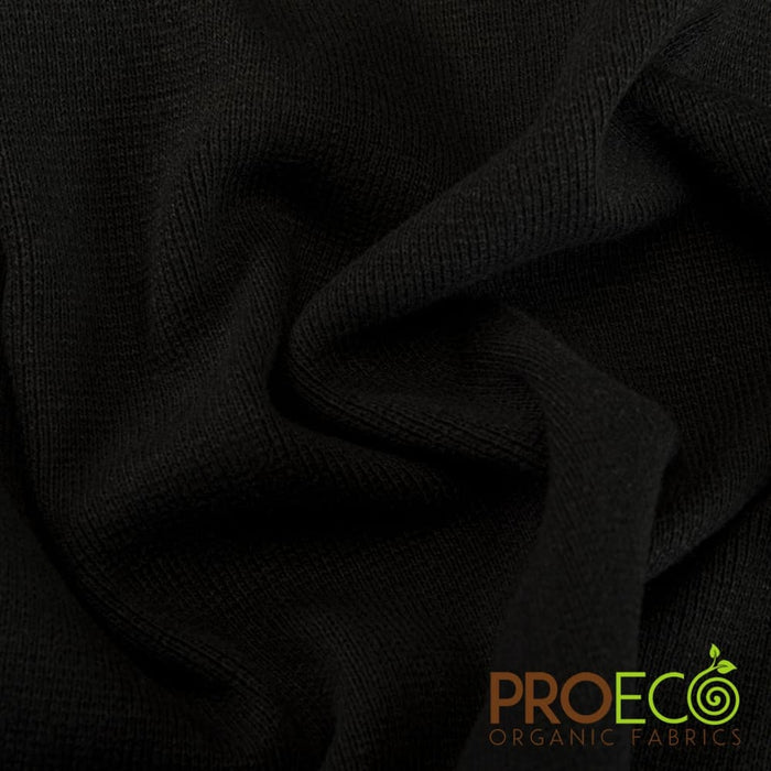 ProECO® Stretch-FIT Heavy Organic Cotton Rib Silver Fabric Black Used for Zip Pouches